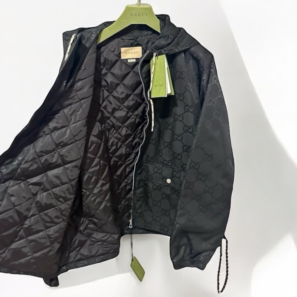 NWT Gucci Off The Grid hooded jacket size 50 Black on Black